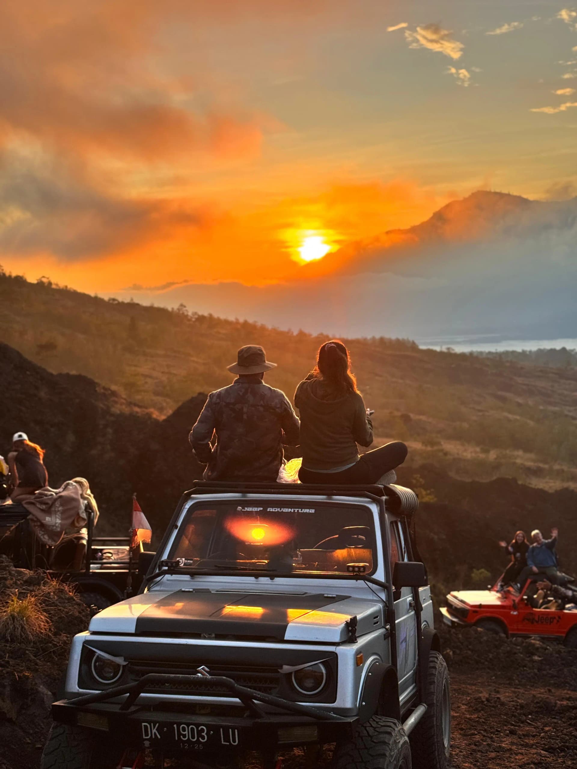 Mount Batur volcano panoramic view from Kintamani, Bali